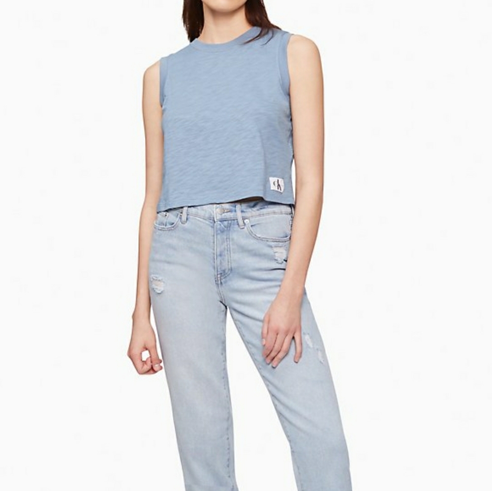 CALVIN KLEIN JEANS Cropped Solid Muscle Tee